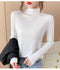 IMG 139 of Black Round-Neck Half-Height Collar Undershirt Women Slim Look Solid Colored Under Long Sleeved Tops Outerwear