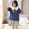 Pajamas Women Summer Cotton Short Sleeve Pants Sets Korean Princess Loose Loungewear Thin Sleepwear