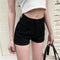 IMG 112 of Black Pants Summer Korean High Waist Denim Pants Women Slim Look Tall Look Fitted Straight Shorts