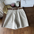 IMG 120 of Wide Leg Shorts Women Petite Slim Look All-Matching High Waist Casual Pants iLoose Bermuda Shorts