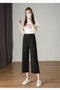 IMG 119 of Cropped Pants Women High Waist Drape Wide Leg Loose Summer Petite Straight Casual Black Pants