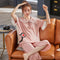 Pajamas Women Summer Knitted Cotton Short Sleeve Cropped Pants Adorable Sweet Look Princess Teens Loungewear Sleepwear