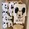 Pajamas Women Summer Thin Short Sleeve Sweet Look Adorable Cartoon Mickey Mouse Three-Piece Loungewear Sets Sleepwear