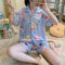 Summer Short Sleeve Shorts Adorable Japanese Two-Piece Sets Thin Plus Size Loungewear Pajamas Women Sleepwear