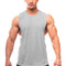 Fitness Tank Top Men Solid Colored Sporty Splitted Loose Vest T-Shirt Cotton Tank Top