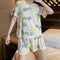 IMG 107 of Sets Korean Adorable Loungewear Women Loose Thin Summer Short Sleeve T-Shirt Shorts Pajamas Sleepwear