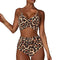 Img 4 - Swimsuit Women Europe High Waist Two Piece Sexy Cross Leopard Stripes Bikini