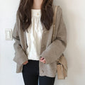 Img 1 - Korea Sweater Women Cardigan Trendy Slim Look V-Neck Plus Size