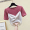 Korean CHIC French Spliced Summer Slim Look Women All-Matching False Two-Piece Matching Fairy-Look Tops Sweater Outerwear