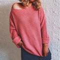 Img 1 - Popular Tube Bare Shoulder Loose Sweater Women Solid Colored INS Tops