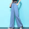 Img 8 - Denim Wide Leg Pants Women Summer Thin High Waist Drape Loose Slim Look Casual Floor Length Ice Silk Ankle-Length