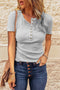 Img 8 - Europe Hot Selling Loose U-Neck Button T-Shirt Women Short Sleeve Tops