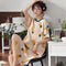 Summer Women Pyjamas Pocket Design Trendy ins Home Outdoor Cotton Teens Mid-length Sleepwear