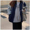 IMG 111 of Vintage Color-Matching Cardigan Baseball Jersey Women Loose bfinsJacket Outerwear