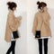 Women Solid Colored Elegant Japanese Office Casual Two-Piece Sets Sweatshirt Outerwear