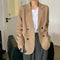 IMG 104 of Korean Thin Drape Loose Mid-Length Trendy Popular Long Sleeved Blazer Women Outerwear