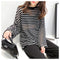 IMG 115 of Striped Sweater Women Summer Sunscreen Long Sleeved Tops Loose Thin Silk T-Shirt Outerwear
