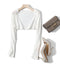 Silk Knitted High Waist Shawl Women Summer Long Sleeved Slip Matching Cardigan Thin Outerwear