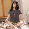 Summer Pajamas Women Short Sleeve Shorts Cotton Korean Loungewear Cartoon Thin Outdoor Sets Sleepwear