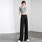 Img 2 - Wide Leg Suit Pants Women High Waist Slim Look Drape Long Loose Straight Casual Floor-Length