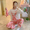 Pajamas Women Korean Cartoon Loose Thin Young Sweet Look Loungewear Outdoor Sleepwear