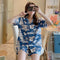 Img 4 - Summer Cardigan Pajamas Women Short Sleeve Shorts Korean Cartoon Loungewear Sets