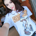 Img 3 - Summer Women Short Sleeve T-Shirt Student Korean Loose Plus Size White Tops T-Shirt