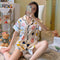 IMG 104 of Summer Thin Silk Loungewear Women Short Sleeve Sexy Pajamas Replica Plus Size Cardigan Outdoor Sets Sleepwear