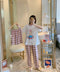 IMG 103 of Hot sale in Southeast AsiaPajamas Women Three-Piece Summer Short Sleeve Long Pants Plus Size Loungewear Sleepwear