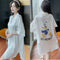 Adorable Shirt Pajamas Women Summer Long Sexy Silk Pyjamas Short Sleeve Thin Korean Boyfriend Loose Outdoor Sleepwear