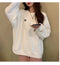 IMG 110 of Blue oversizeSweatshirt Women Loose bfLazy insLong Sleeved Tops Thin Outerwear