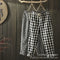Img 1 - Cotton Blend Women Summer Thin High Waist Elderly Mom Loose Chequered Casual Ankle-Length Carrot Pants