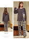 IMG 135 of Women Cotton Pajamas Round-Neck Long Sleeved Smooth Trendy Home Loungewear Korean Sleepwear