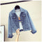 IMG 105 of Korean All-Matching Bling Embroidery Denim Women Loose bf Tops Short Jacket Outerwear