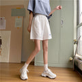 IMG 114 of Cotton Summer Korean Loose Lazy Wide Leg Pants Casual Elastic Waist Shorts Women Shorts