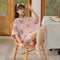 Img 2 - Summer Cotton Pajamas Women Short Sleeve Shorts Thin Outdoor Loungewear Sets