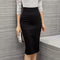 Korean High Waist Slim Look Side Splitted Hip Flattering Mid-Length Skirt