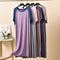 Img 1 - Women Summer Pajamas Pyjamas Modal Cotton Short Sleeve Double Colour Spliced Dress