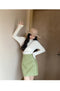 IMG 168 of Korean Office Slim Look Solid Colored Under Stand Collar Sweater Women Outerwear