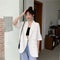 IMG 140 of Blazer Women Summer Korean Casual All-Matching Thin Elegant Loose Three-Quarter Length Sleeves Popular Suit Outerwear