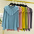 Img 1 - Modal Women Plus Size Long Sleeved Pajamas Ruffle Collar Loose Loungewear Tops Pregnant Woman