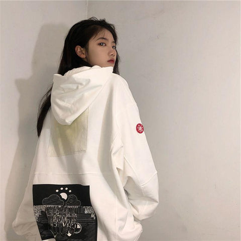 Sweatshirt Women Korean Thin Loose Hooded oversizeTrendy Niche Tops Outerwear