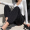 Img 2 - Ice Silk Pants Women Loose Jogger Summer Thin Casual Inner Drape Slim Look Wide Leg Lantern
