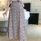 Summer Japanese Floral High Waist A-Line Women Skirt Printed Beach Skirt