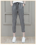 IMG 119 of Summer Cropped Pants Women Korean Chequered Casual Pound Slimming Chiffon Poker Dot Pants