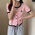 IMG 113 of Silk Sweater Women Thin Summer Slim Look Short Sleeve T-Shirt Matching Cardigan Tops Outerwear