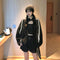 Black Reflective Short Sexy Sweatshirt Women Batwing Sleeve Long Sleeved Tops Jacket ins Outerwear