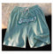 Img 7 - Alphabets Embroidery American Street Style Loose bf Casual Pants insHip-Hop High Street Mid-Length Shorts Women