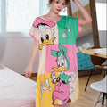 Plus Size Pajamas Women Cartoon Loose Short Sleeve Summer Mid-Length Casual Pyjamas Sleepwear