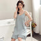 Cotton Pyjamas Women Summer Teens Camisole Solid Colored Sexy Dress Sleepwear